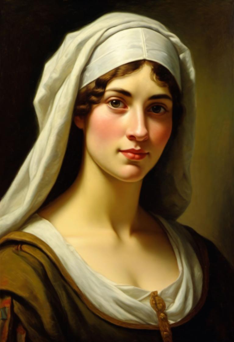 Pintura al óleo,Pintura al óleo, Gente, mujer medieval europea, retrato, 1 chica, solo