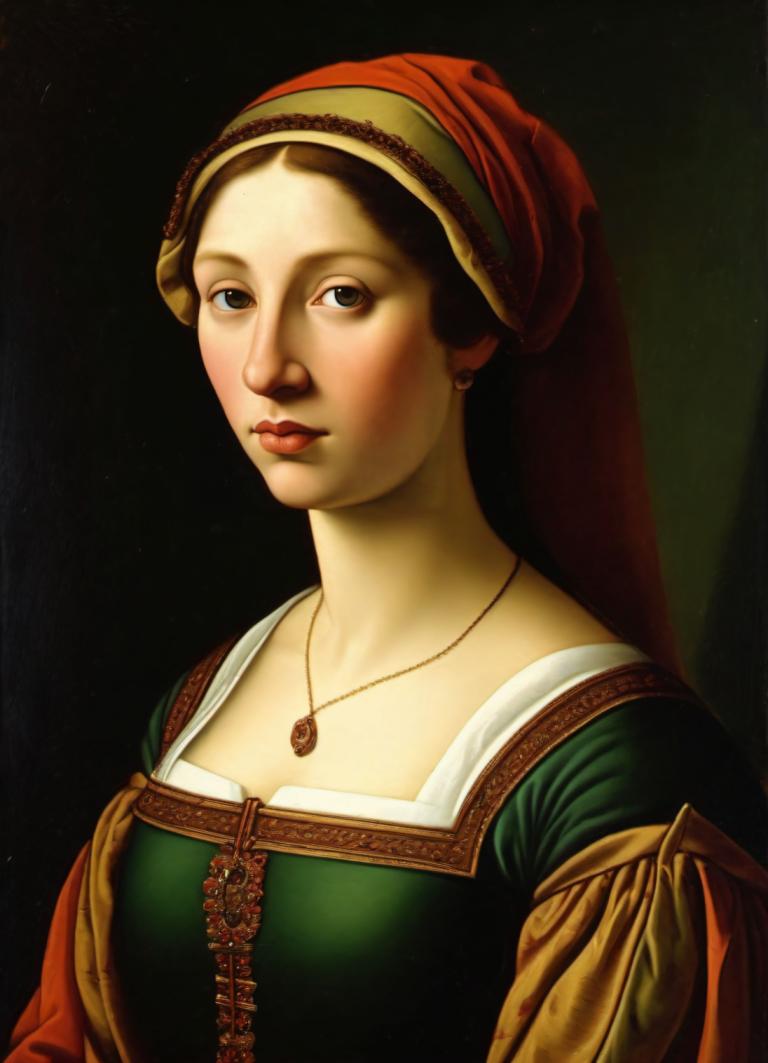 Oil Painting,Oil Painting, People, medieval european woman, portrait, 1girl, solo, jewelry, realistic