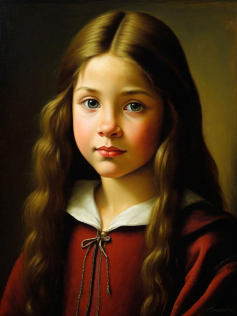 Oil Painting,Oil Painting, People, medieval european girl, portrait, 1girl, solo, realistic, long hair