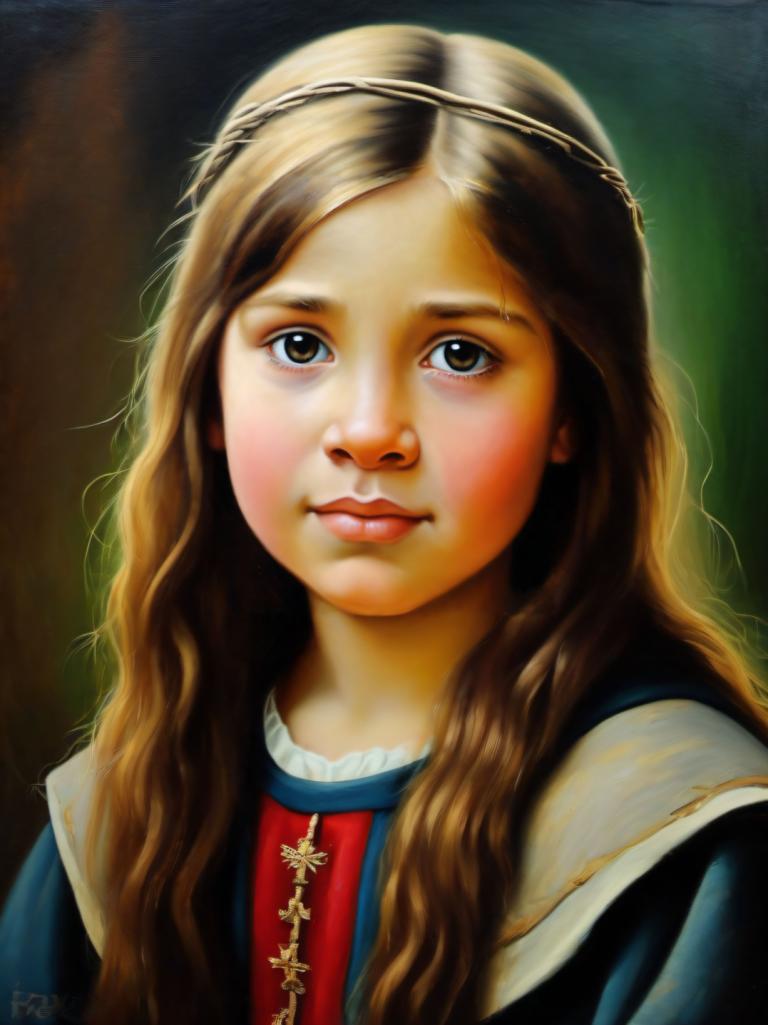 Pittura ad olio,Pittura ad olio, Persone, ragazza europea medievale, ritratto, 1 ragazza, assolo