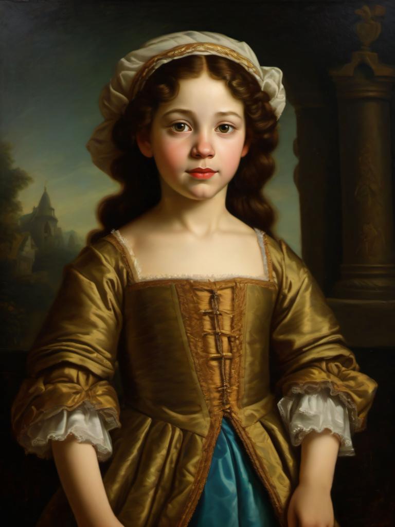 Pittura ad olio,Pittura ad olio, Persone, ragazza europea medievale, ritratto, Parodia delle belle arti