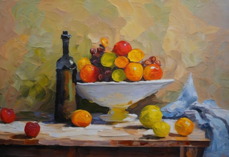 Pintura al óleo,Pintura al óleo, Naturaleza muerta, naturaleza muerta, fruta, alimento, no humanos