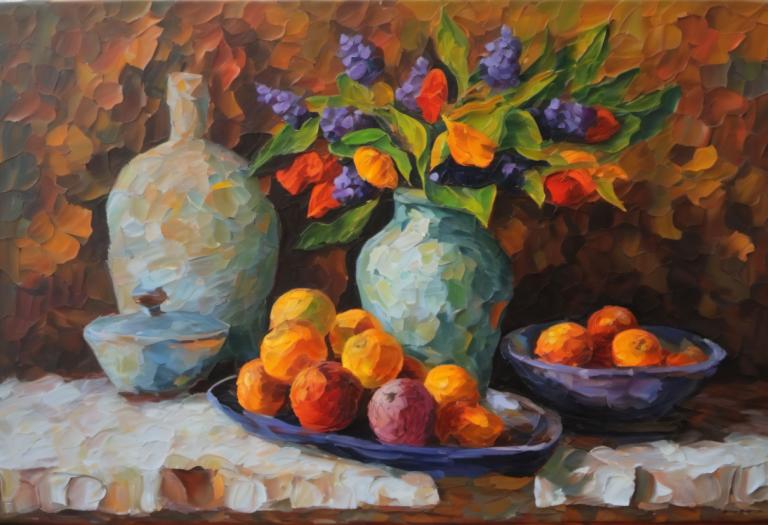 Oil Painting,Oil Painting, Still life, still life, fruit, no humans, food, food focus, traditional media