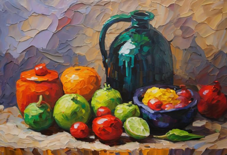 Oil Painting,Oil Painting, Still life, still life, fruit, food, no humans, food focus, scenery