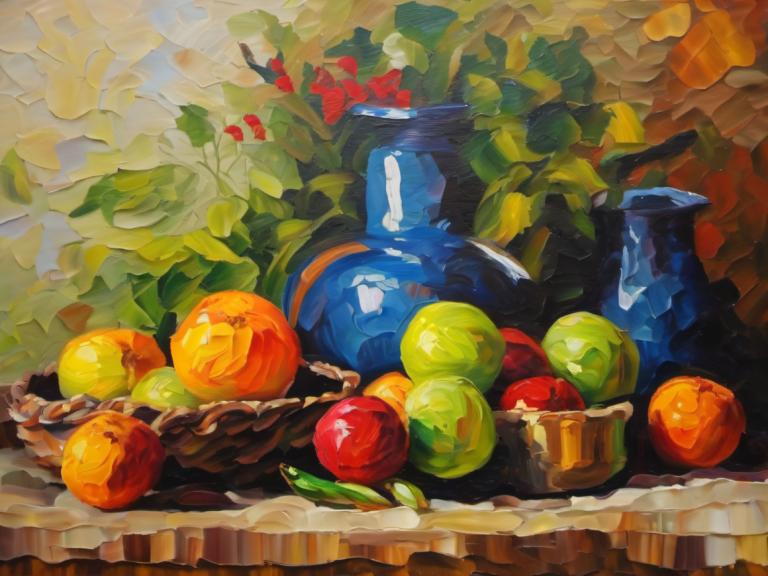 Pintura al óleo,Pintura al óleo, Naturaleza muerta, naturaleza muerta, no humanos, alimento, fruta