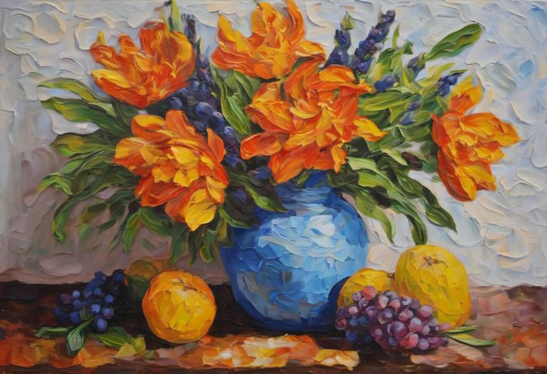 Oil Painting,Oil Painting, Still life, still life, no humans, fruit, food, traditional media, still life