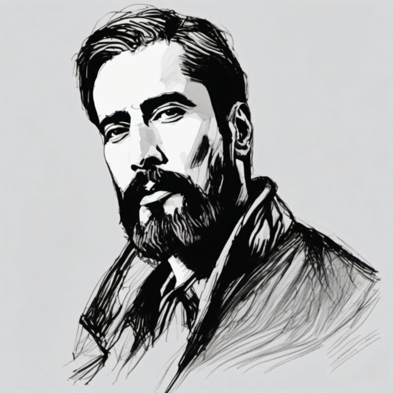 Sketch,Sketch, People, man, monochrome, 1boy, greyscale, male focus, solo, facial hair, beard, mustache