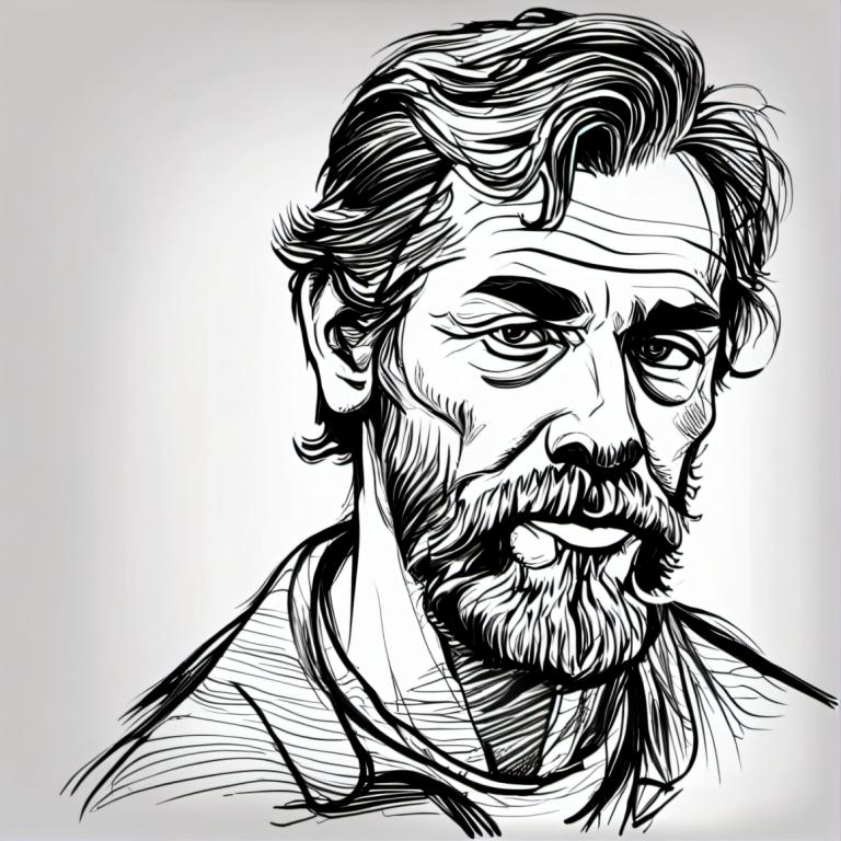 Sketch,Sketch, People, man, 1boy, monochrome, greyscale, male focus, facial hair, solo, beard, mustache