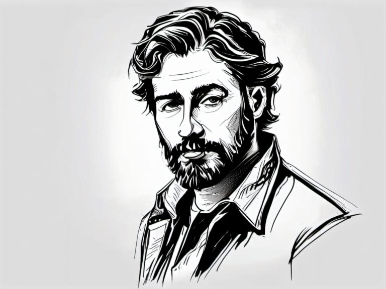 Sketch,Sketch, People, man, 1boy, monochrome, male focus, greyscale, facial hair, solo, beard, mustache