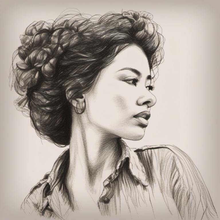 Sketch,Sketch, People, woman, 1girl, solo, monochrome, greyscale, realistic, lips, graphite (medium)