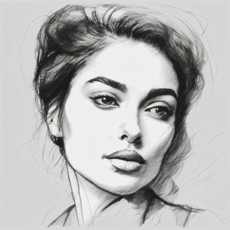 Bosquejo,Bosquejo, Gente, mujer, solo, monocromo, escala de grises, 1 chica, retrato, realista, labios