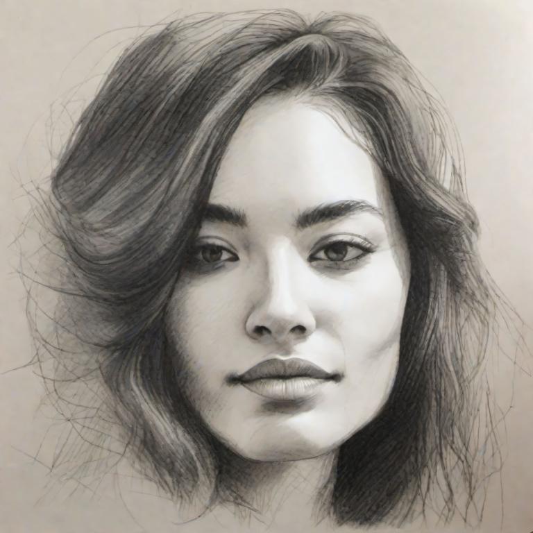 Sketch,Sketch, People, woman, solo, monochrome, 1girl, greyscale, realistic, portrait, lips