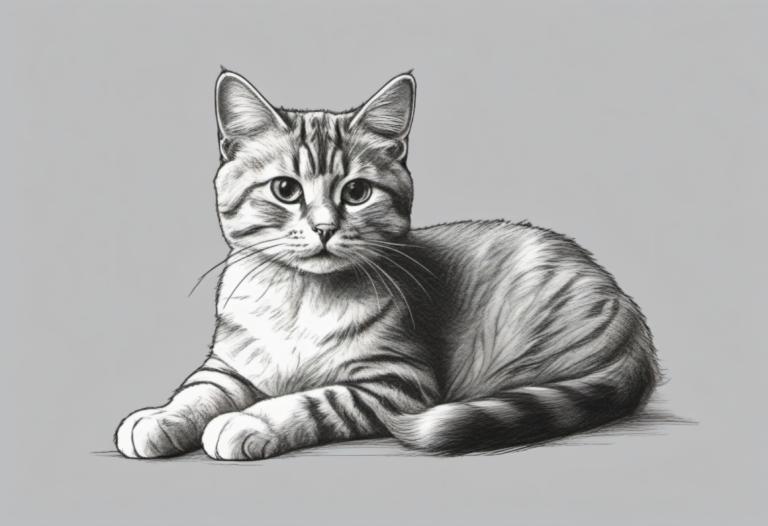 Sketch,Sketch, Animal, cat, no humans, greyscale, animal focus, monochrome, grey background, cat