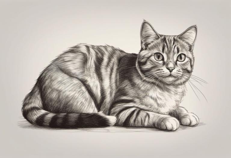 Sketch,Sketch, Animal, cat, no humans, animal focus, monochrome, cat, greyscale, simple background, animal