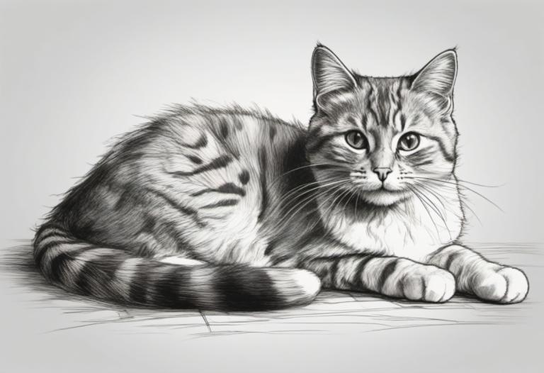 Sketch,Sketch, Animal, cat, no humans, animal focus, greyscale, monochrome, cat, whiskers, animal, realistic