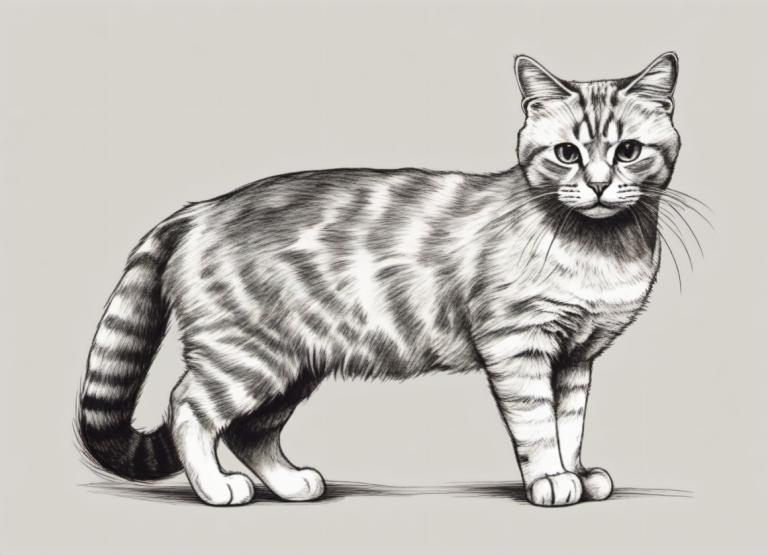 Sketch,Sketch, Animal, cat, no humans, animal focus, monochrome, simple background, cat, grey background