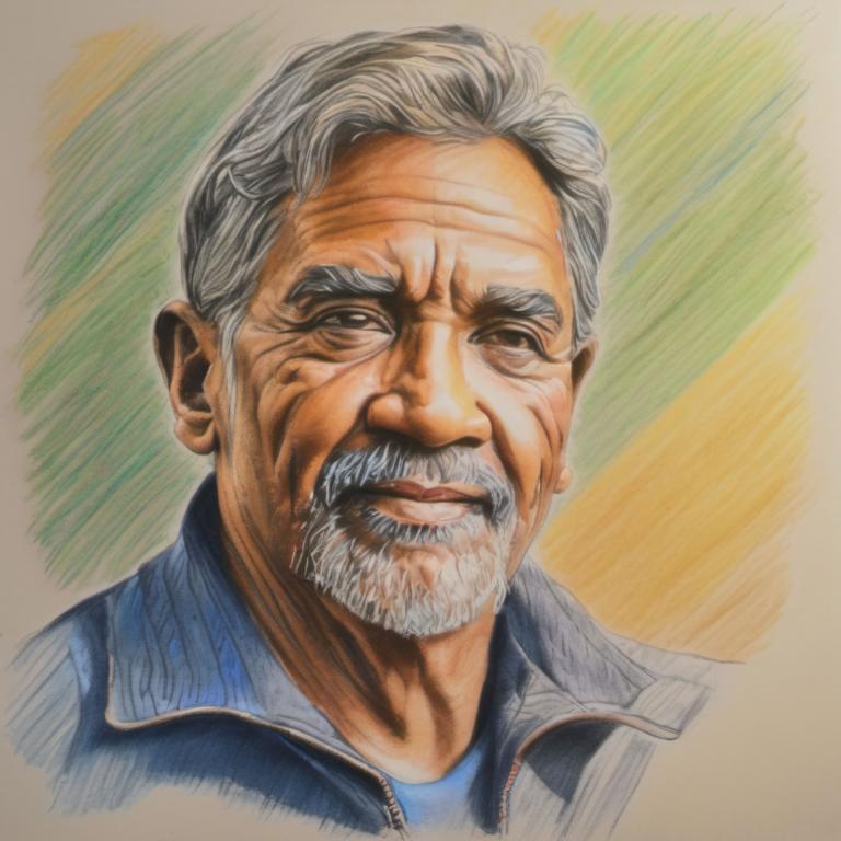 Color Sketch,Color Sketch, People, man, 1boy, solo, male focus, old, old man, traditional media, facial hair