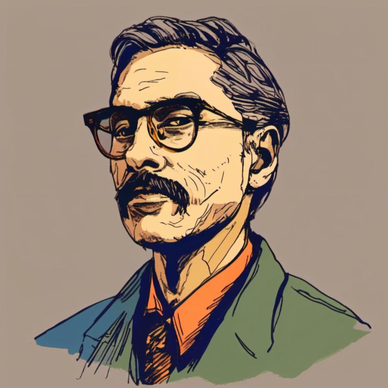 Color Sketch,Color Sketch, People, man, 1boy, male focus, glasses, solo, facial hair, necktie, mustache