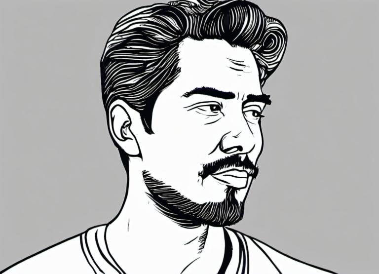 Comics,Comics, People, man, 1boy, solo, monochrome, male focus, facial hair, greyscale, grey background