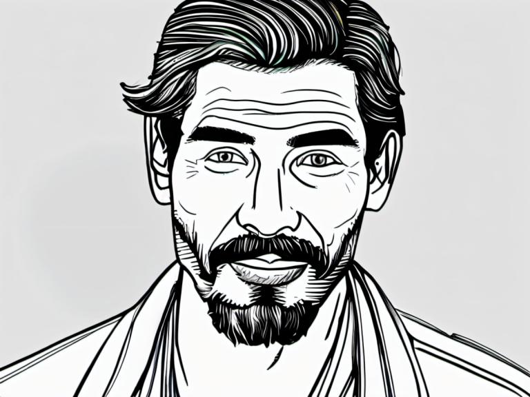 Comics,Comics, People, man, 1boy, monochrome, male focus, solo, greyscale, facial hair, beard, portrait