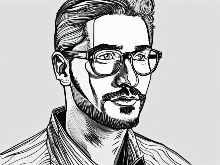 Comics,Comics, People, man, 1boy, monochrome, male focus, glasses, solo, greyscale, facial hair, portrait