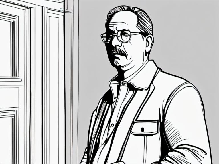 Comics,Comics, People, man, 1boy, monochrome, greyscale, male focus, solo, glasses, facial hair, mustache