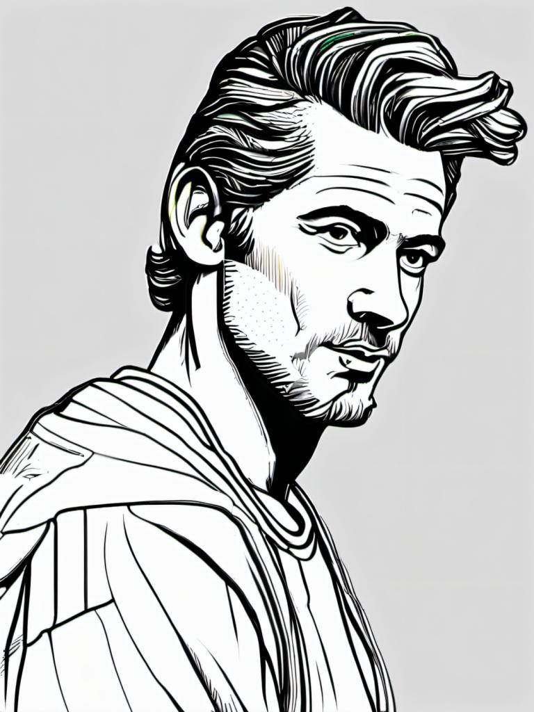 Comics,Comics, People, man, solo, 1boy, male focus, monochrome, facial hair, greyscale, grey background