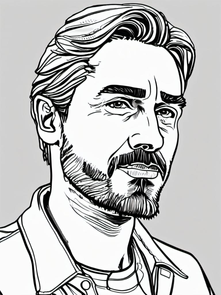 Comics,Comics, People, man, 1boy, monochrome, greyscale, male focus, solo, facial hair, mustache