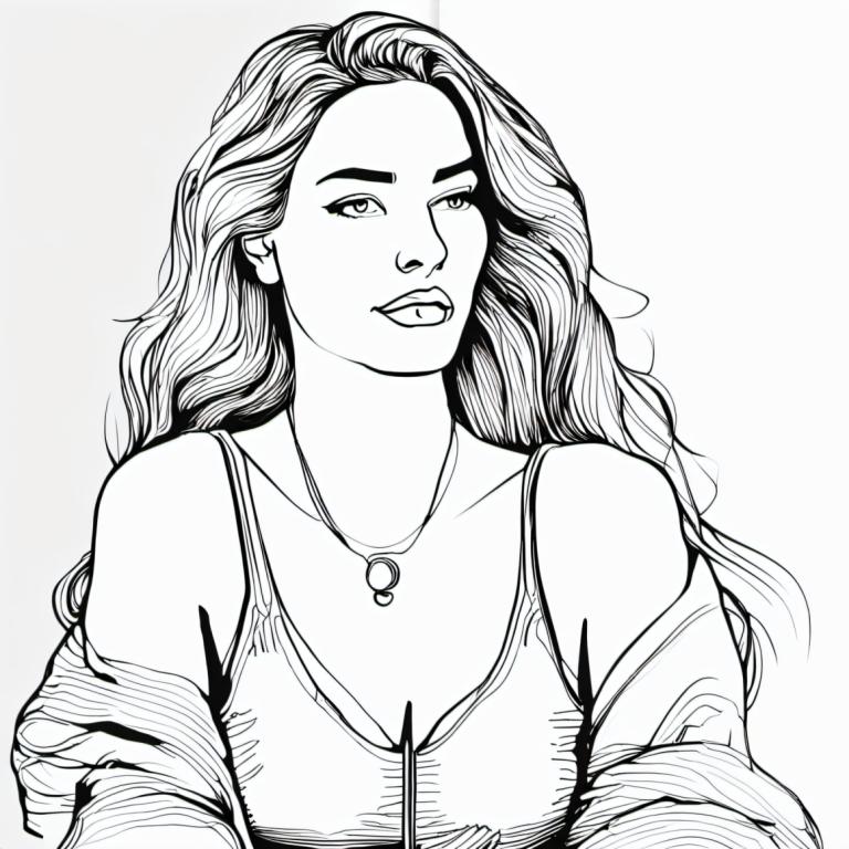 Comics,Comics, People, woman, 1girl, monochrome, greyscale, solo, jewelry, long hair, breasts, cleavage