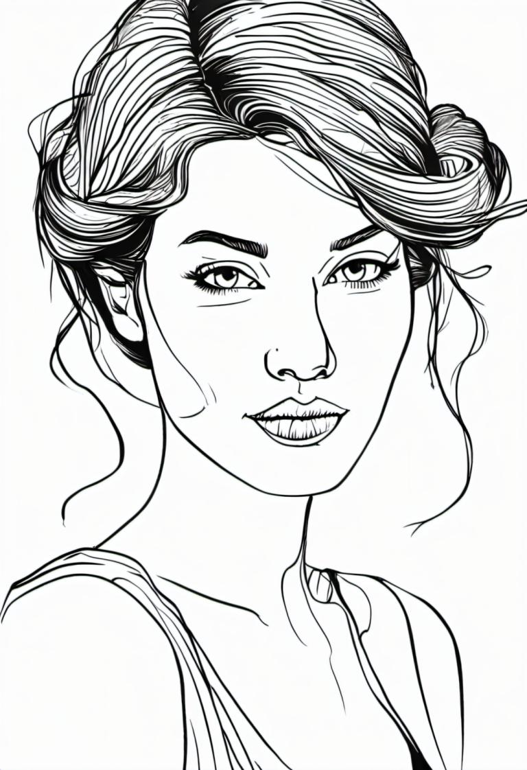 Fumetti,Fumetti, Persone, donna, 1 ragazza, scala di grigi, monocromo, assolo, sorriso, Chignon