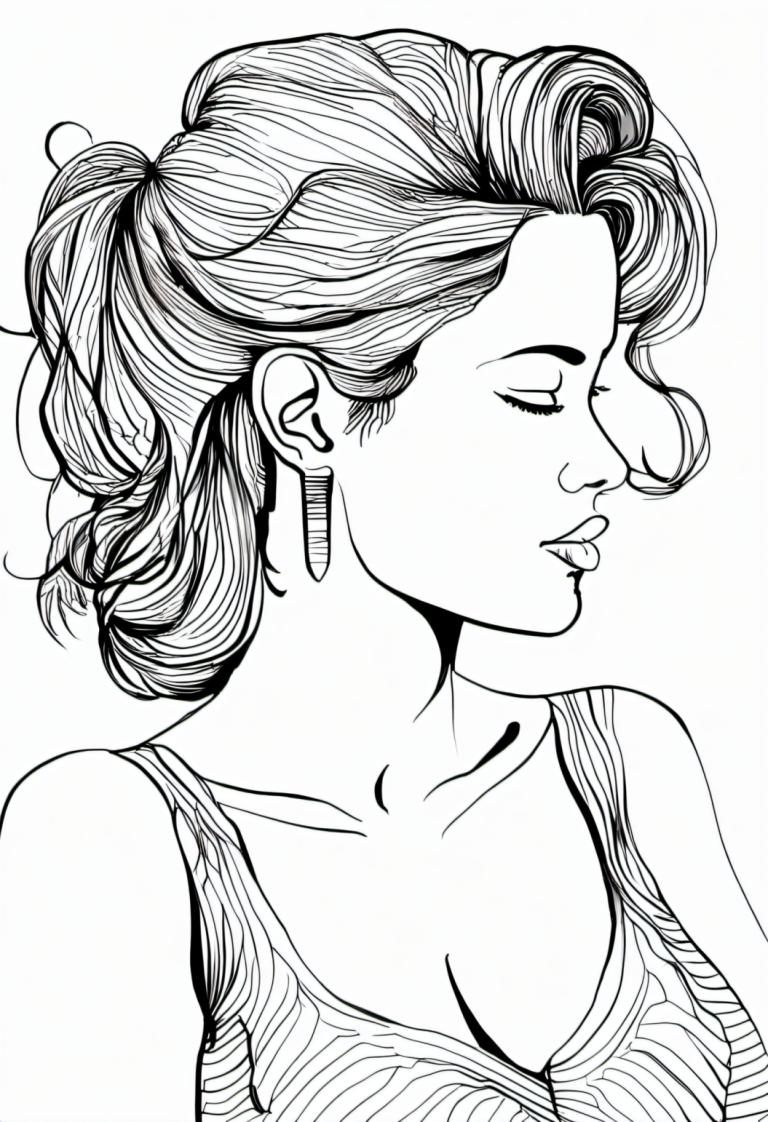 Comics,Comics, People, woman, 1girl, greyscale, solo, monochrome, breasts, earrings, jewelry, closed eyes