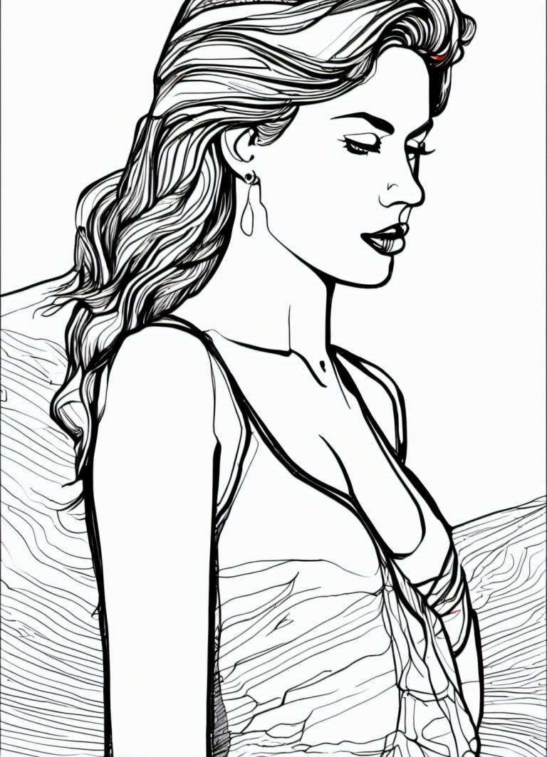 Comics,Comics, People, woman, 1girl, solo, monochrome, greyscale, earrings, jewelry, breasts, closed eyes