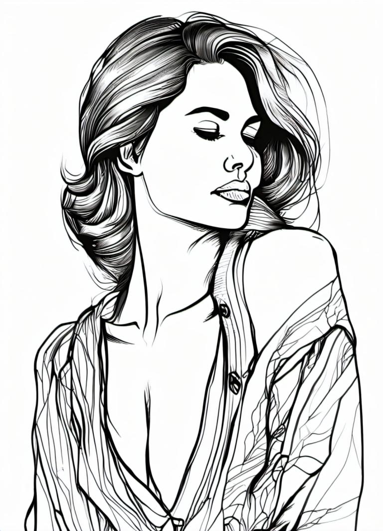 Comics,Comics, People, woman, 1girl, monochrome, solo, greyscale, breasts, cleavage, upper body, off shoulder