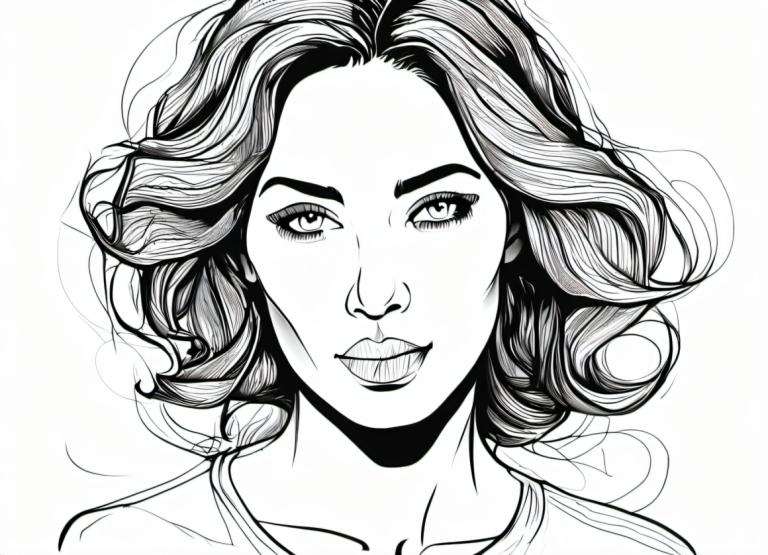 Comics,Comics, People, woman, monochrome, greyscale, 1girl, solo, portrait, looking at viewer, lips