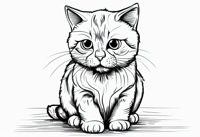 Comics,Comics, Animal, cat, no humans, greyscale, monochrome, cat, animal focus, sitting, white background