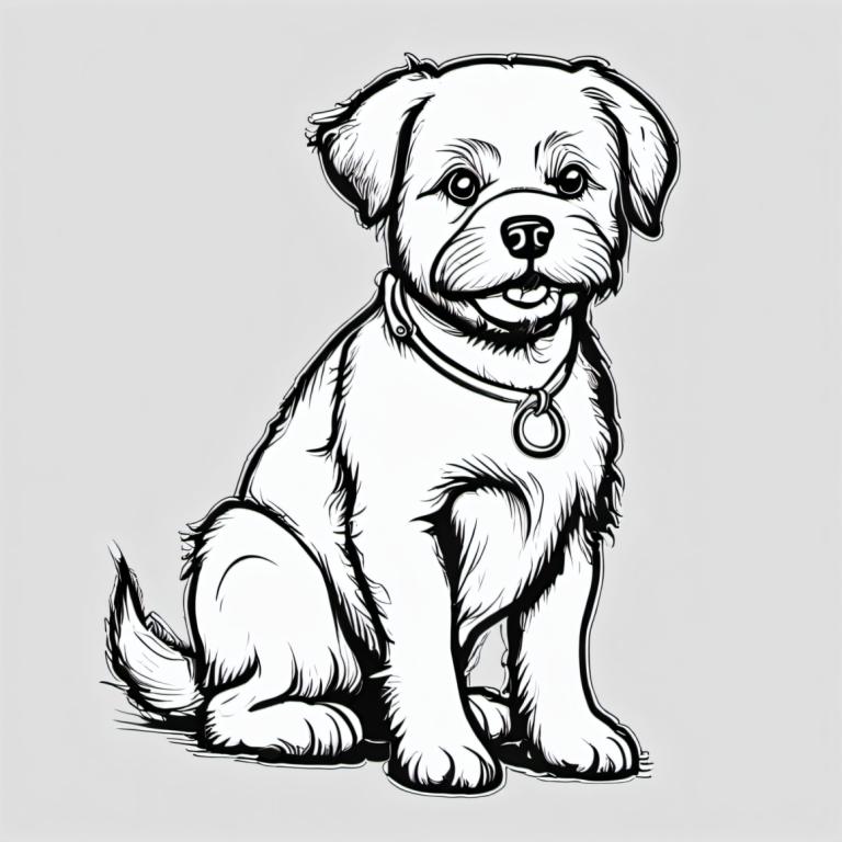 Comics,Comics, Animal, dog, no humans, dog, monochrome, greyscale, animal focus, simple background, tongue