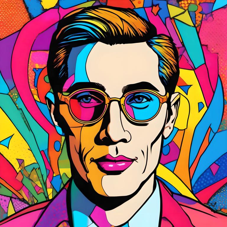 Pop-Art,Pop-Art, Menschen, Mann, Solo, 1Junge, bunt, männlicher Fokus, Porträt, blaue Augen, Sonnenbrille