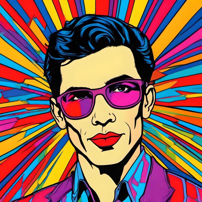 Pop Art,Pop Art, People, man, solo, male focus, 1boy, black hair, sunglasses, shirt, portrait, collared shirt