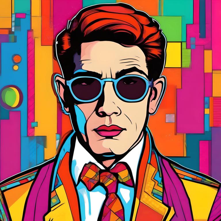 Pop Art,Pop Art, People, man, solo, male focus, 1boy, shirt, bowtie, multicolored background, necktie, bow