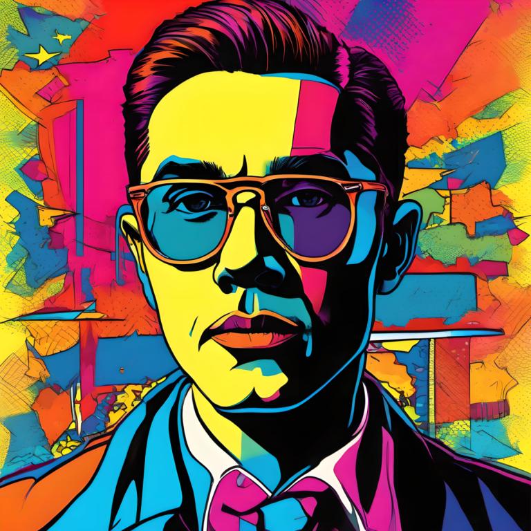 Pop Art,Pop Art, People, man, 1boy, solo, male focus, sunglasses, necktie, shirt, colorful, bow, bowtie