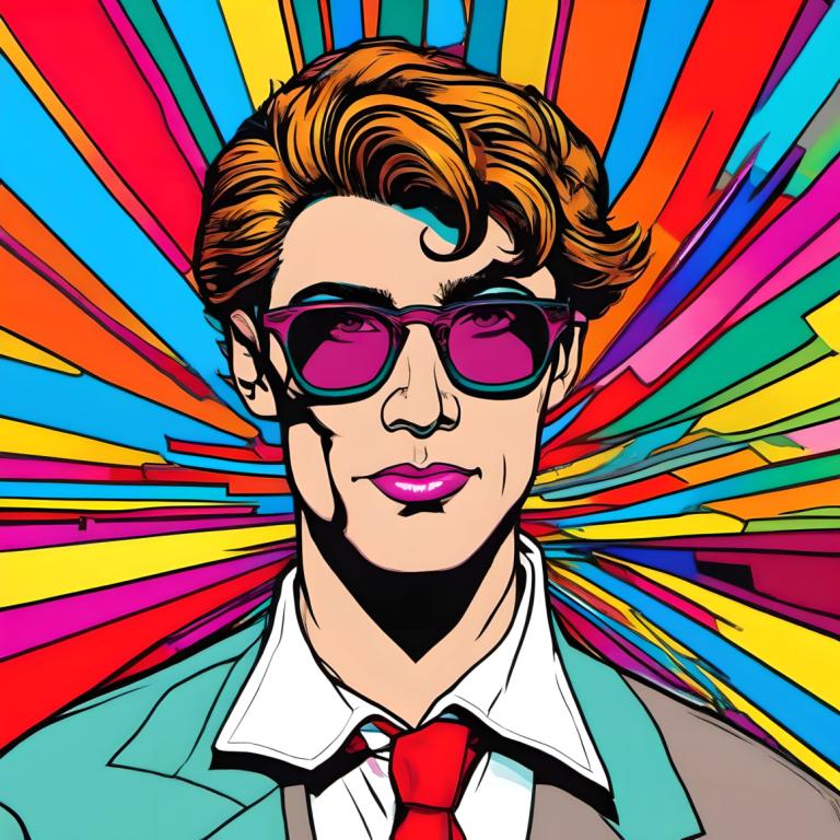 Pop-Art,Pop-Art, Menschen, Mann, Solo, 1Junge, männlicher Fokus, Krawatte, Sonnenbrille, formell, Anzug