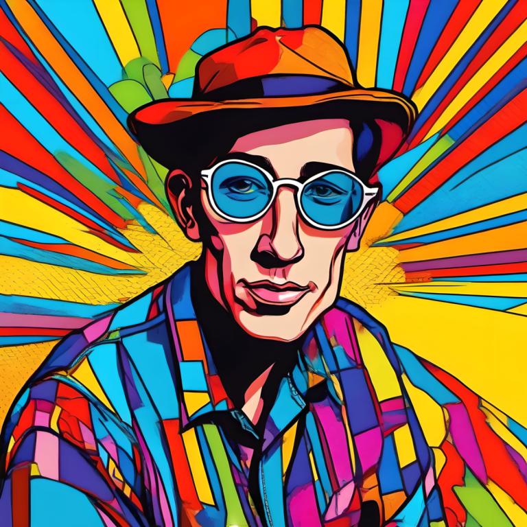 Arte pop,Arte pop, Gente, hombre, enfoque masculino, 1 chico, solo, sombrero, camisa, vistoso, Gafas de sol