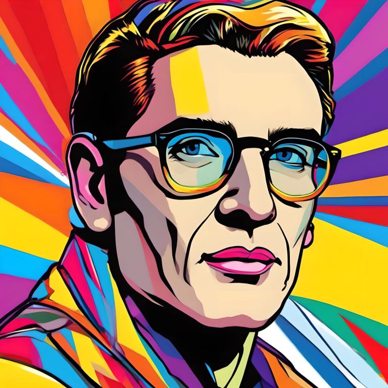 Pop-Art,Pop-Art, Personnes, homme, solo, foyer masculin, 1garçon, yeux bleus, coloré, portrait, lunettes