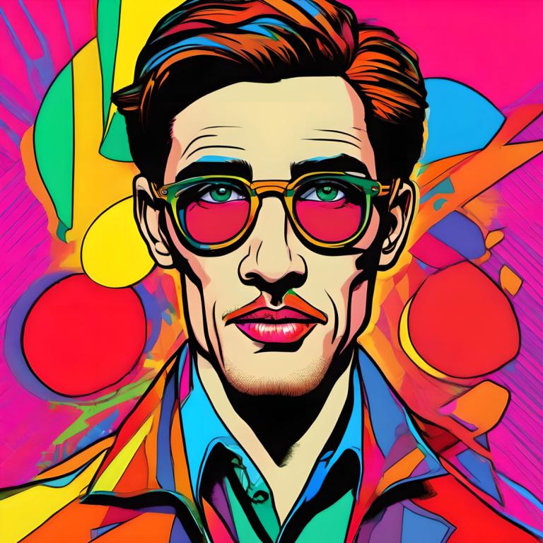 Pop-Art,Pop-Art, Personnes, homme, solo, chemise, 1garçon, foyer masculin, cheveux bruns, chemise à col