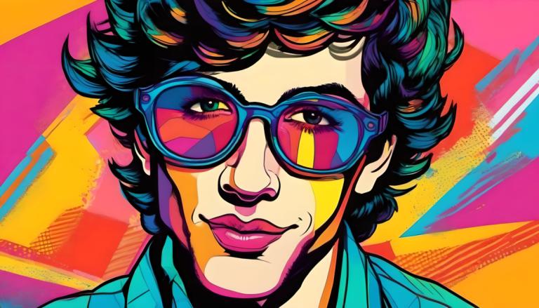 Pop Art,Pop Art, People, man, solo, sunglasses, portrait, short hair, tinted eyewear, looking at viewer