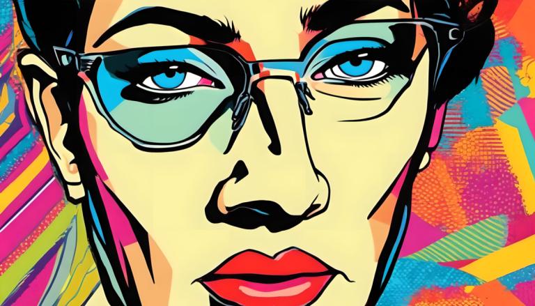 Pop-Art,Pop-Art, Personnes, homme, solo, se maquiller, lunettes, yeux bleus, rouge à lèvres, baïonnette