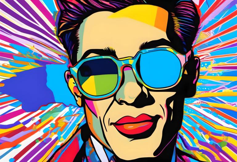 Pop Art,Pop Art, People, man, solo, male focus, 1boy, colorful, sunglasses, portrait, open mouth