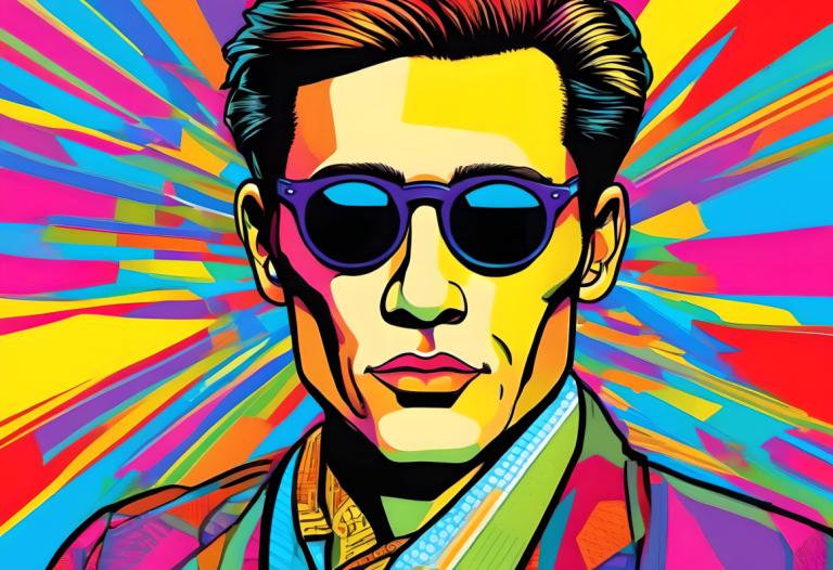 Pop Art,Pop Art, People, man, 1boy, male focus, solo, sunglasses, colorful, portrait, multicolored background