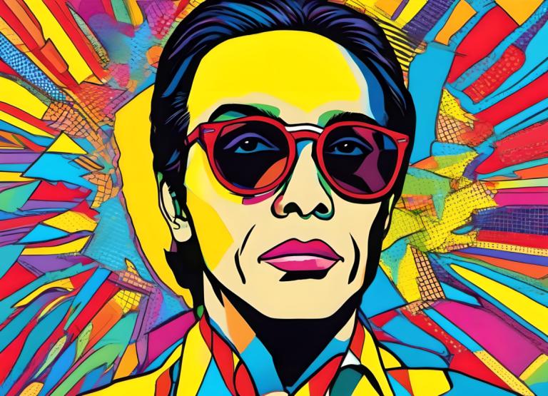 Pop Art,Pop Art, People, man, colorful, 1boy, male focus, solo, black hair, sunglasses, portrait, clown