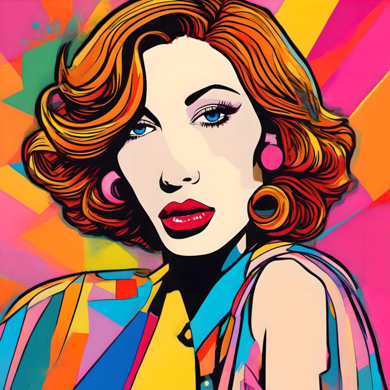 Pop Art,Pop Art, Mennesker, kvinne, 1 jente, solo, øredobber, blå øyne, smykker, overkroppen, kort hår